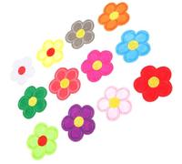 Beaupretty Écussons brodés 12pcs en Polyester et Sergé, Thermocollants et à Coudre, Fleurs pour Jeans et Sacs, pour Atelier de Couture