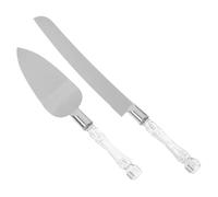 Beaupretty Ensemble 2pcs Service de Mariage Pelle à Fromage et Spatule à Gâteau Manche en Cristal Acier Inoxydable Expérience de Coupe Fluide Facile à Manipuler pour Anniversaires