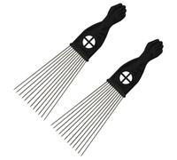 Beaupretty Ensemble De 2 Pièces peigne râteau grand peigne tondeuse à poils de nez peigne antipelliculaire brosse à cheveux brosses à cheveux peigne à aiguilles en acier peigne large Black