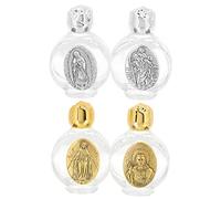 Beaupretty Ensemble de 4 Bouteilles en Verre Réutilisables Multifonctions Motifs Aléatoires, Flacons d'eau Bénite Rechargeables pour Festivals et Nouvel an Style Aléatoire