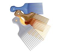 Beaupretty Ensemble de 4 Peignes de Barbier Noir Bleu Roi Gris Argenté Or, Peignes à Dents Larges Ergonomiques, Accessoires Coiffure Homme Femme pour Salon Professionnel et Coiffage Plaqué