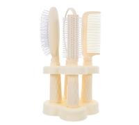 Beaupretty Ensemble de 4 Peignes Multifonctions Blancs avec Miroir de Poche Peigne Lisseur Brosse Plate Bigoudi pour Coiffage Professionnel et Soin du Cuir Chevelu à Domicile