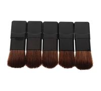 Beaupretty Ensemble de 5 Pinceaux de Maquillage en Fibres Douces Petit Format, Pinceau Plat pour Fond de Teint, Mini Pinceau à Poudre Portable pour Voyages et Application Précise Blush