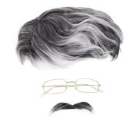 Beaupretty Ensemble de Cosplay de Vieil Homme pour Adultes Postiche et Barbe Costumes d'Halloween Thématique Accessoire de Déguisement Confortable Réaliste et Pratique