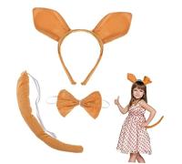 Beaupretty Ensemble de Costume Kangourou pour Adultes Serrage-Tête Oreilles et Queue Accessoire en Peluche pour Fêtes et Cosplay Taille Unique