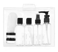 Beaupretty Ensemble de Flacons Distributeurs 80ml en Plastique pour Voyageurs, Bouteilles Rechargeables Étanches Étiquettes, Kit Contenants de Toilette Portables pour Soins Peau