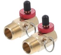 Beaupretty Ensemble de Soupapes de Sécurité en Laiton 1/2 X 1/4 Npt avec Vanne D'arrêt et Clapet Anti-retour pour Compresseur D'air Portatif, Soupape de Décharge de Pression Compatible Pompe