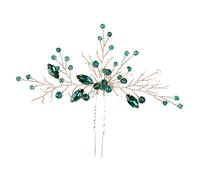 Beaupretty Épingle à Cheveux Émeraude Casque Diadèmes Mariage Mariées Postiche Cheveux De Mariée Femmes Manquer Accessoires De Mariée Décorations De Cheveux De Chignon De Filles Strass