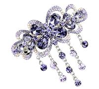 Beaupretty Épingle à Cheveux Pinces à Cheveux Pour Filles Mignon Griffe De Cheveux En Strass Cheveux De Filles Clips Pince à Ressort Strass Femmes Agrafe Tu Alliage De Zinc Violet,mauve