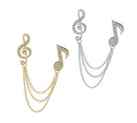 Beaupretty Épingle de Musicale pour Hommes 2Pcs Broche en Chaîne de Accessoire de Costume pour Mariage Design Créatif