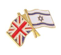 Beaupretty Épinglette Drapeau Israélien Broche Drapeau Britannique Insigne Drapeau National Épinglette Épingle Pour Sac à Dos Broche Vêtement Épinglettes Sacs Chemise à Dos