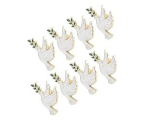 Beaupretty Épinglette Oiseau Blanc en Alliage Léger pour Paquet et Événements Élégants 8 Pièces