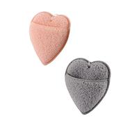 Beaupretty Éponge Visage de Cœur Lot de 2 Accessoires Cosmétiques Nettoyage Doux pour Toutes Peaux Pratique pour Voyage Démaquillant