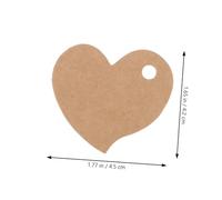 Beaupretty Étiquettes Cœur Papier Kraft Kraft Naturel Sachet de Tags Suspendus pour Étiquettes Saint Valentin et Noël Vierges pour DIY et Cadeau