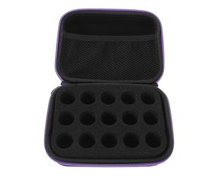 Beaupretty Étui de Rangement Portable pour Flacons D'insuline 10 Ml 15 Compartiments avec Insert en Éponge Boîte Isotherme Noire et Violette pour Diabétiques en Voyage Porte-flacon Solide