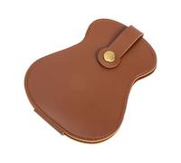 Beaupretty Étui pour Médiators de Guitare PU Marron Pochette Portable de Rangement Pratique pour Petites Sac de Conservation Léger
