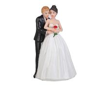 Beaupretty Figurine Couple Mariés Céramique Marié Enlève Mariée Décoration Romantique Gâteau Mariage avec Rose Topper pour Fête et Célébrations