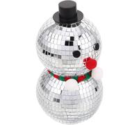 Beaupretty Figurine de Bonhomme de Neige Boule Disco de Noël Argentée | Verre et Écume, Édition Christmas, Décor Festif pour Fêtes à Thème Disco, Usage Intérieur Saison Hiver