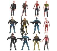 Beaupretty Figurines d'action Militaires 12Pcs Modèles de Soldats et Zombies 10Cm Jouets Éducatifs pour Garçon et Filles Décoration de Table Accessoires de Jeu