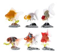 Beaupretty Figurines De Poisson Rouges Miniatures Socle pour Décoration De Bureau, Lot De 6 Pièces, PVC Résistant, Décorations Ludiques pour Garçon Et Filles, Usage Éducatif Et Décoratif à La Maison