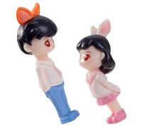 Beaupretty Figurines Décoratives de Couple Miniatures en Résine Rose 1 Paire de Statuettes Micro-Paysage pour Décoration Intérieure Accessoires Créatifs pour Bureau et Présents Romantiques