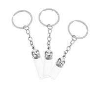 Beaupretty Flacon Porte-clés En Verre Transparent 3 Pièces Mini Flacon De Parfum Rechargeable Format Voyage Porte-clés Argenté Accessoires Pour Huiles Essentielles Paquet à Dos