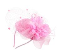 Beaupretty Fleur De Tête De Maille Chapeau De Fleur Bandeau Fascinateur Casque De Fascinateur Pour La Mariée Clip Fascinateur Couvre-chef De Thé Chapeau De Fascinateurs Femmes Rose Engrener