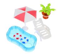 Beaupretty Flotteur De Piscine Princesse Mini Parasol Chaise De Plage Gonflable De Décoration De Piscine pour Maison De Poupée Décor De Jardin De Fées