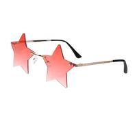 Beaupretty Funny Rimless Sunglasses With Glare Protection Unique Irregular Lenses For Party Festival And Daily Wear Stylish Color Design For Women