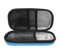 Beaupretty Glacière isotherme de voyage étui à stylo fiole refroidisseur tasse de réfrigération petit sac isotherme stylo étui de voyage bleu EVA