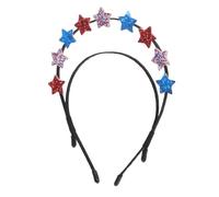 Beaupretty Glitters Star Hairband Independence Day Hair Hoop Sparkling Patriotic Band Band Double Layer Star Headpiece Pour Festival Fêtes Fête Du Festival