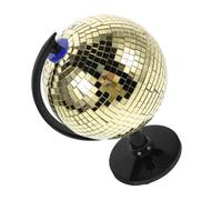 Beaupretty Globe Disco Miroir Réfléchissant Doré Décor Bureau Stable Effet Scintillant Rétro Années pour Éducation Géographie Fête