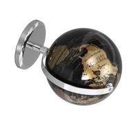 Beaupretty Globe Terrestre Décoratif de Bureau Noir et Or avec Support Blanc Ornement Éducatif Abs et Métal Outil Dapprentissage Géographique Stable et Rotatif pour Maison et Bureau