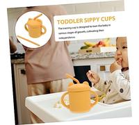 Beaupretty Gobelet Dapprentissage Silicone avec Paille pour Garçon Fille Tasse Ergonomique Antidérapante Résistante Aux Chutes sans pour Garçon Fille et Maternelle