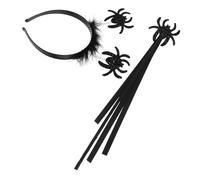 Beaupretty Halloween Headband Set With Wand Lightweight Felt Hairband For Cosplay And Party Spider Accessory For Holiday Dance And Performance