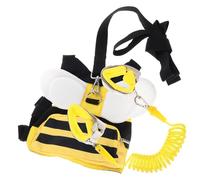 Beaupretty Harnais de Sécurité Garçon et Filles avec Laisse Réglable, Mini Paquet à Dos Tissu Respirant Jaune Abeille, Bracelet Poignet 1,5 M pour Tout-petit Garçons et Filles 1-3 Ans,