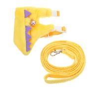 Beaupretty Harnais et Laisse pour Petits Animaux, Ensemble Harnais Dinosaure Jaune en Gilet, Réglable et Confortable, Adapté pour Furet, Hamster et Cochon D’Inde, Promenade et Éducation