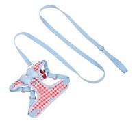 Beaupretty Harnais pour Petit Chien en Maille Respirante à Carreaux avec Nœud Taille M Rouge Harnais Réglable et Laisse Assortie pour Promenades et Sécurité des Chiots et Chatons