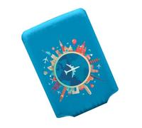 Beaupretty Housse de Valise Protège-bagages à Roulettes en Polyester et Élasthanne Extensible, Protection Anti-poussière pour Valise M 22-24 Pouces, Usage Voyageur, Design Motif Voyage Autour du Monde