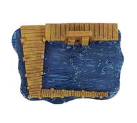 Beaupretty Jetée Miniature en Résine Bleu Lac Profond Accessoire de Jeu de Sable Psychologique pour Bac à Sable, Décor Aquatique Réaliste pour Jardin Féérique et Mini Terrarium