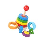 Beaupretty Jeu de Construction Bois Empilable Arc-Ciel Éducatif pour Garçon Fille Développement Motricité Fine et Créativité Couleurs Attrayantes de Blocs Bois Sûrs