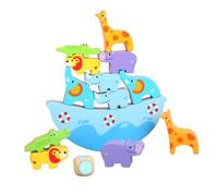 Beaupretty Jeu Dempilage Bois Animalier Éducatif Blocs Forme de Dessin Animé Déquilibre pour Garçon Fille Développement Motricité et Patience Anniversaire Noël
