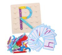 Beaupretty Jeu Éducatif Bois pour Garçon Fille Ans Planche à Clous Géométrique Multifonction Puzzle Alphabet et Chiffres Pédagogique pour Développement Cognitif et Coordination Œil-Main