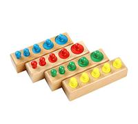 Beaupretty Jouet Éducatif Cylindrique en Bois pour Tout-Petits Blocs Colorés Montessori Jouet de Coordination Motrice pour L'Apprentissage des Formes 1 Pièce