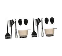 Beaupretty Kit de Capillaire Complet 10 Pièces Ensemble Doutils pour Cheveux Kit de Noir Bol de Permanente Peigne Brosse pour Salon de Coiffure à Domicile