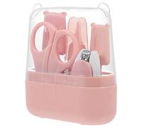 Beaupretty Kit De Soins Des Ongles Pour Bébé Fille Rose, 5 Pièces En Acier Inoxydable Et Abs, Coupe-ongles, Ciseaux, Lime, Cure-oreille Et Pince à Épiler, Ensemble Manucure Pédicure Sécurisé Pour -né