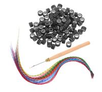 Beaupretty Kit Extensions de Cheveux Synthétiques Tressées 13 Couleurs Plume Rayée 13 Mèches Haute Température avec Aiguille Crochet Bois et 100 Micro-perles pour Festival Cosplay Soirée