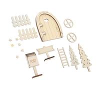 Beaupretty Kit Porte Miniature Bois Naturel Non avec Boîte Aux Lettres Échelle et Clôture pour Maison de Poupée Décor Féerique Polyvalent pour Scènes Miniatures et Projets Créatifs