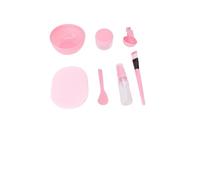 Beaupretty Kit pour Masques Visage DIY Doutils avec Bol Spatule Brosse Douce Jauges et Mat de Nettoyage Accessoires Pratiques pour Soin Peau Rose