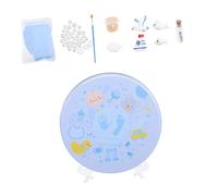 Beaupretty Kit Souvenir D'empreintes De Bébé Et -né Kit Moulage Main Et Pied Argile Légère Non Toxique Couleur Bleu Clair Présent Naissance Bébé Coffret Mémoire